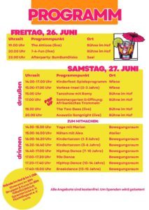 Programm PopUp Sommergarten